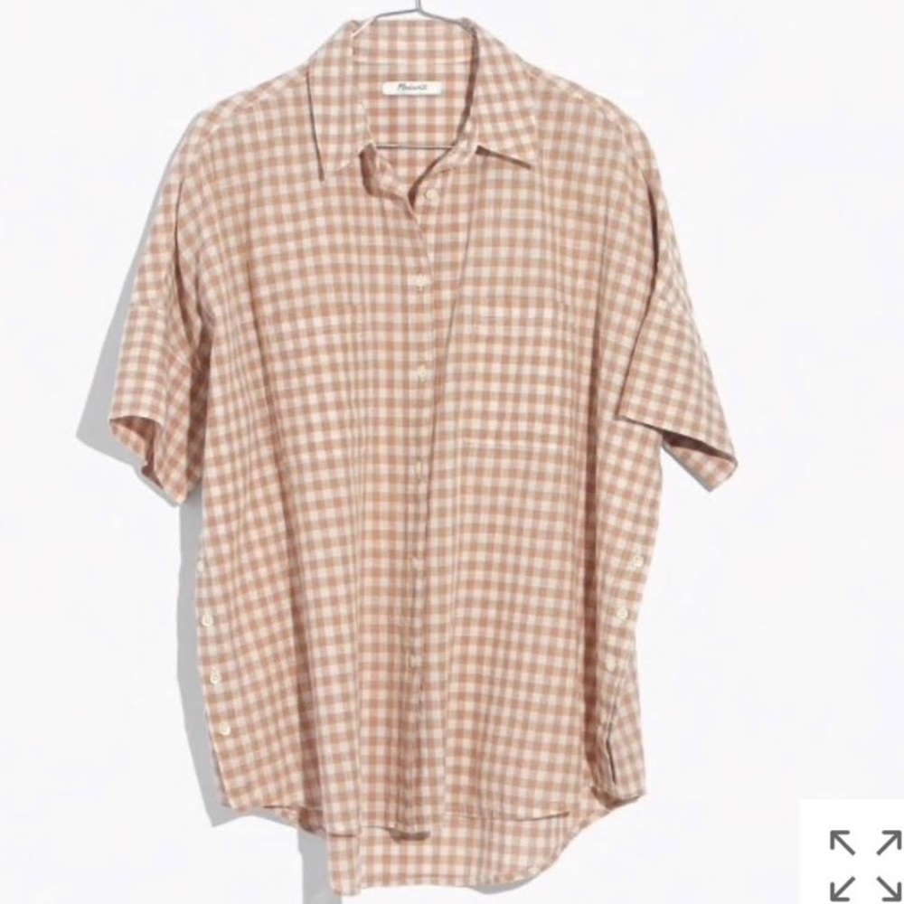 Madewell Gingham Short Sleeve Button Up